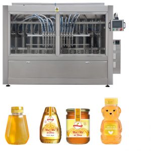 Otomatiya Servo Piston Type Sauce Honey Jam High Viscosity Liquid Filling Capping Labelling Machine Labelling